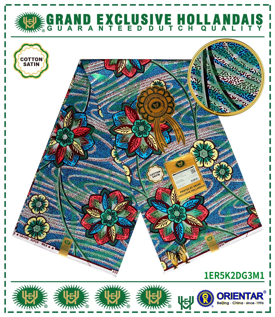 Tissu en Satin de Coton – Motif Floral Multicolore